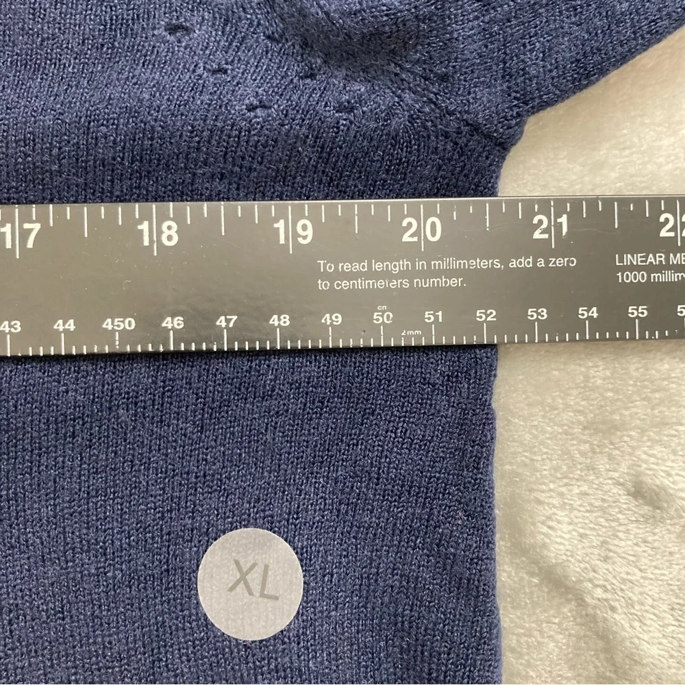 New York & Company Navy Blue V-Neck Sweater Pullover Top NWT Size XL